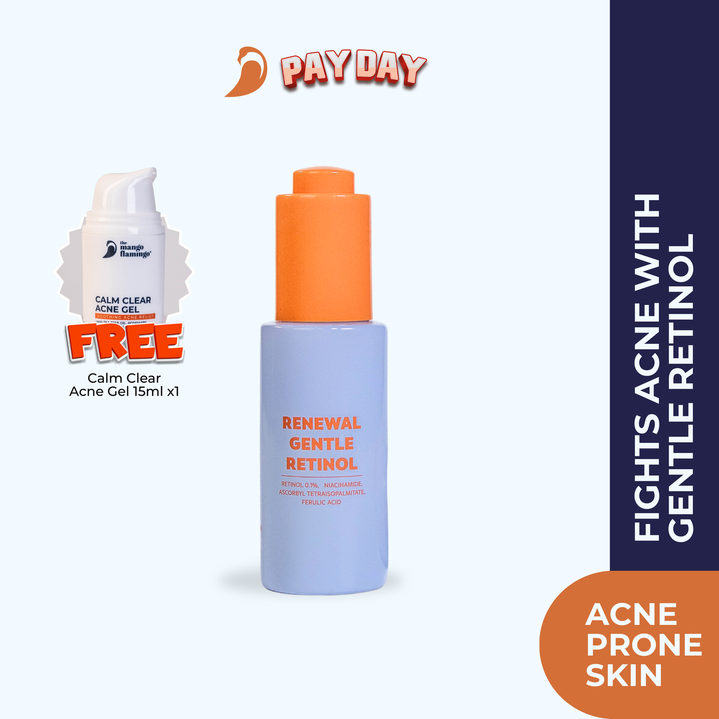 [PAY DAY] B1F1 RENEWAL GENTLE RETINOL 30ml FREE ACNE GEL 15ml