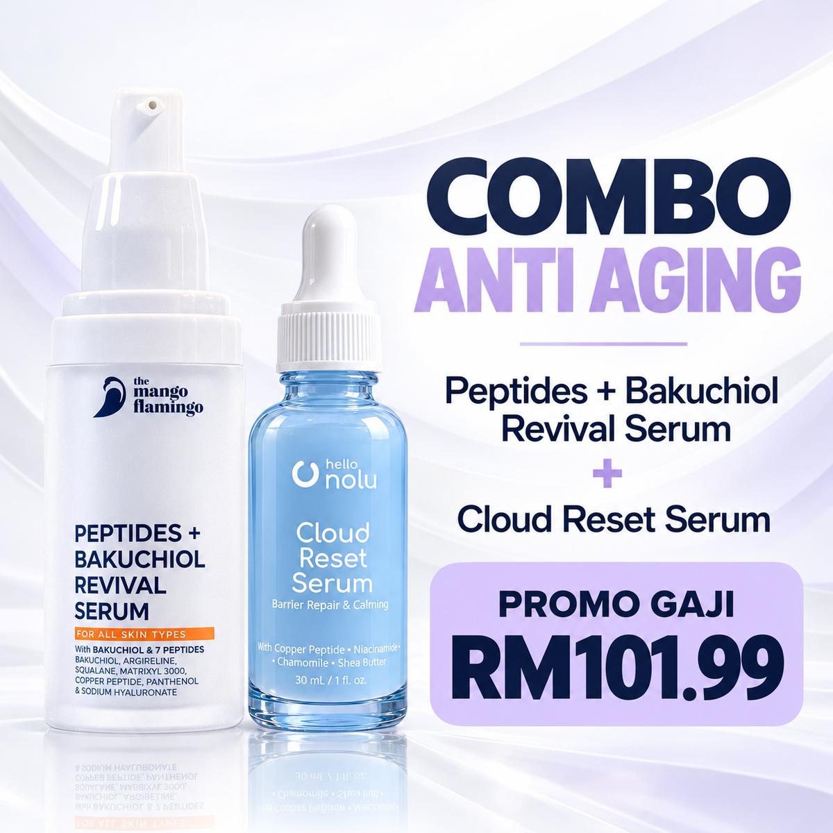 SET ANTI AGING - Peptides Bakuchiol Revival Serum 30ml & Cloud Reset Serum 30ml