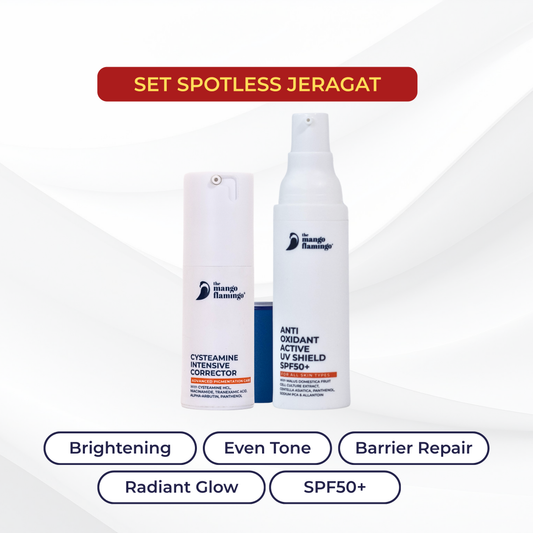 COMBO SPOTLESS JERAGAT (Cysteamine Intensive Corrector & Sunscreen) 30ml  Advanced Dark Spot & Melasma
